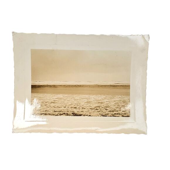Vtg Pacific Ocean View Waves Original Monochrome Photo 1940s Found Snapshot - Picture 1 of 4